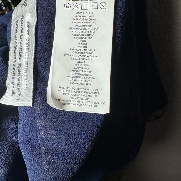 MICHAEL Kors Floral Pleated Halter Dress Multicolor Gold Neck Accent Size 6 - Picture 3 of 10